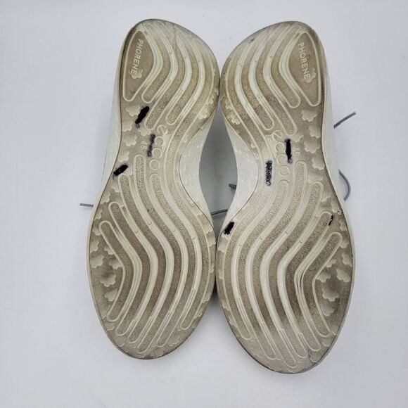 Ecco Therap Mens 12-12.5 Gray White Shoes Sneakers Athletic Walking Lace Up - Picture 13 of 14